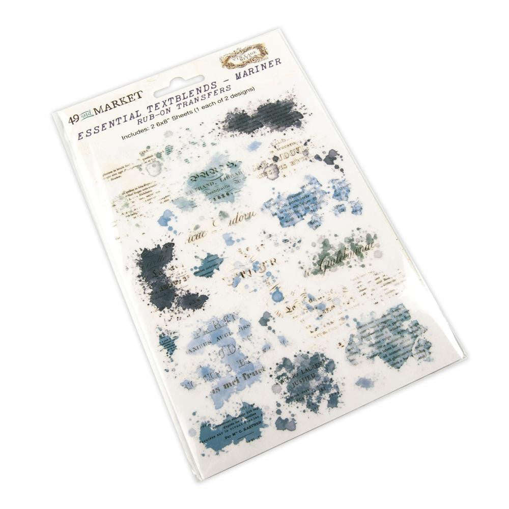 49 & Market Vintage Bits Essential Textblends Transferencias para frotar - Mariner